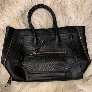 Aldo Tote Bag Black Croc embossed